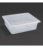 GJ515 Polypropylene 1/2 Gastronorm Container with Lid 100mm (Pack of 4)