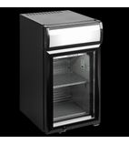 Image of BC25CP 25 Ltr Countertop Single Glass Door Black Display Fridge With Canopy