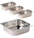 S726 Stainless Steel Gastronorm Tray Set 3 x 1/3 & 1 x 1/2