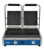 Lynx Prime LPPG2RR Electric Double Contact Panini Grill - Ribbed Top & Bottom
