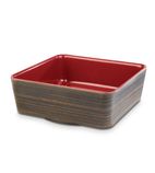 Plus Melamine Square Bowl Oak and Red 1.5 Ltr - CW693