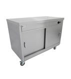 HOT12 1200mm Wide Mobile Hot Cupboard With Plain Top