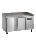 Image of PT1200 370 Ltr 2 Door Stainless Steel Refrigerated Pizza / Saladette Prep Counter