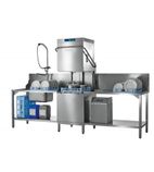 Image of Profi AMXS-10C 18 Plate Passthrough Dishwasher with Drain Pump, Break Tank, Rinse Boost Pump & Integral Water Softener - Multi Phase