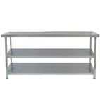 Image of TAB05700/2-WALL 500mm Stainless Steel Wall Table With Two Undershelves
