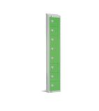 CE104-CS Eight Door Camlock Locker with Sloping Top Green