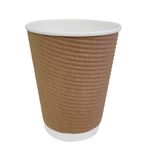 GP444 Coffee Cups Ripple Wall Kraft 340ml / 12oz (Pack of 500)