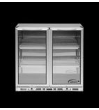 Image of BC2H850SS Undercounter Double Hinged Glass Door Reduced Height Stainless Steel Back Bar Bottle Cooler