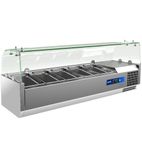 EC-T18G 8 x 1/3GN Refrigerated Countertop Topping Unit With Glass Top