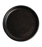 FA316 Canvas Small Rim Round Plate Delhi Black 180mm (Pack of 6)