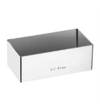 E062 Stainless Steel Rectangular Mini Gateaux Mould 80 x 40mm