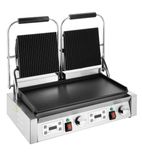 CU612 Electric Double Contact Panini Grill - Ribbed Top & Flat Bottom