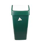 Lucy CC081 Polypropylene Swing Top Bin Green 50 Ltr