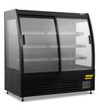 Image of BLH150 1520mm Wide Black Multideck Display Fridge With Sliding Glass Doors