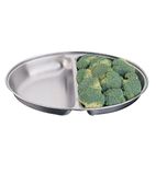P186 Oval Vegetable Dish Two Compartments 300mm