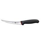 CU012 Dual Grip Boning Knife Curved Narrow Flexi Blade 15cm