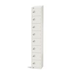 GR308-CNS Elite Eight Door Coin Return Locker with Sloping Top White
