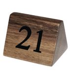 Image of CL298 Wooden Table Number Signs Numbers 21-30 (Pack of 10)
