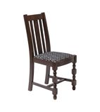 FT480 Manhattan Dark Wood High Back Dining Chair with Black Diamond Padded Seat (Pack of 2)