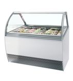 MILLENNIUM LX18 18 x Napoli Pan White Curved Glass Ice Cream Display Freezer