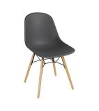 DM841 Arlo PP Moulded Side Chair Charcoal with Spindle Legs (Pack of 2)