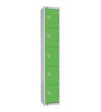 CG619-CL Five Door Manual Combination Locker Locker Green