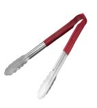 CB154 Colour Coded Red Serving Tongs 300mm