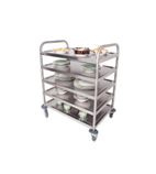 RSE14-ZB Medium Five Tier Stainless Steel General Purpose Trolley With 2 Braked And 2 Swivel Castors