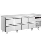 PN2222-HC Heavy Duty 583 Ltr 8 Drawer Stainless Steel Refrigerated Prep Counter