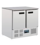 Image of G-Series CL108 Medium Duty 240 Ltr 2 Door Stainless Steel Refrigerated Prep Counter With Marble Worktop