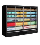 GALAXY+ GP26FGD 2580mm Wide Black Multideck Display Fridge With Double Glazed Hinged Glass Doors