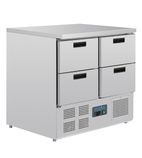 G-Series U638 Medium Duty 240 Ltr 4 Drawer Stainless Steel Refrigerated Prep Counter