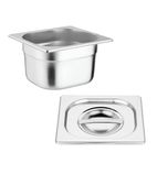 S431 Stainless Steel Gastronorm Tray Set 4 x 1/6 100mm with Lids (Pack of 4)