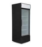 GDF600 514 Ltr Upright Single Glass Door Black Display Freezer