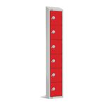 W953-CNS Elite Six Door Coin Return Locker with Sloping Top Red