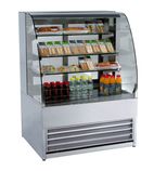 Image of P75-100-OPEN 1000mm Wide Curved Glass Patisserie Serve Over Counter Display Fridge