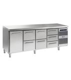 Image of GASTRO K 2207 CSG A DL/2D/2D/3D L2 Heavy Duty 668 Ltr 1 Door / 7 Drawer Stainless Steel Refrigerated Prep Counter