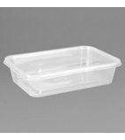 Image of DM181 Plastic Microwavable Containers with Lid Small 500ml (Pack of 250)