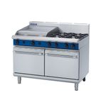 Evolution G528B-P 1200mm 4 Burner LPG Gas Double Static Oven With 600mm Griddle