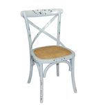 Image of GG655 Blue Bentwood Chairs with Metal Cross Backrest (Pack of 2)