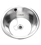 Image of Franke Sissons D20140NP Stainless Steel Rimmed Edge Round Inset Sink Bowl 355mm