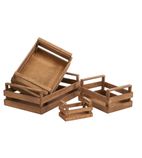 DG419BR Le Forme Del Legno Chocolate Brown Wooden Box / Tray 20 x 14 x 10cm