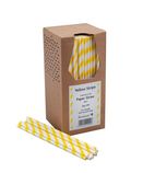 Image of CZ619 Paper Straws Yellow & White Striped (Pack 250)