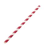 DW195 Biodegradable Paper Straws Red Stripes