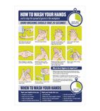 FJ978 How To Wash Your Hands Sign A4 Self-Adhesive
