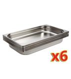S895 Stainless Steel Gastronorm Tray Set 6 x 1/1 65mm (Pack of 6)