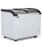 BDF22 220 Ltr White Display Chest Freezer With Curved Glass Lid
