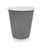 Image of GP430 Coffee Cups Ripple Wall Charcoal 225ml / 8oz (Pack of 25)