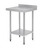 T379 600w x 600d mm Stainless Steel Wall Table with One Undershelf