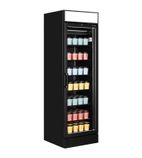 Image of UFSC371GCP 300 Ltr Upright Single Glass Door Black Display Freezer With Canopy